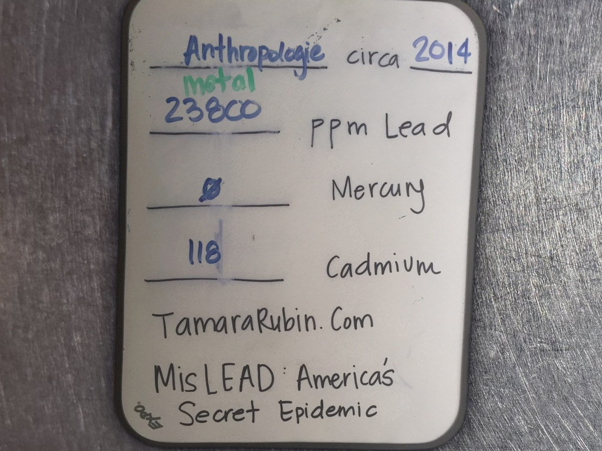 Anthropologie Glass Knob: 23,800 ppm lead by XRF