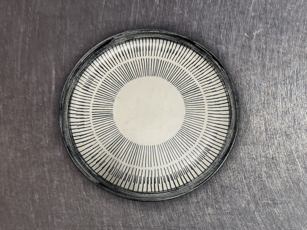 At Home Matte Black Stripped Large Round Dish: 67 ppm lead by XRF