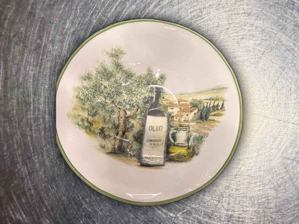 Azzurra Ceramiche Olive Oil Bottle Dish: 1,179 ppm lead by XRF