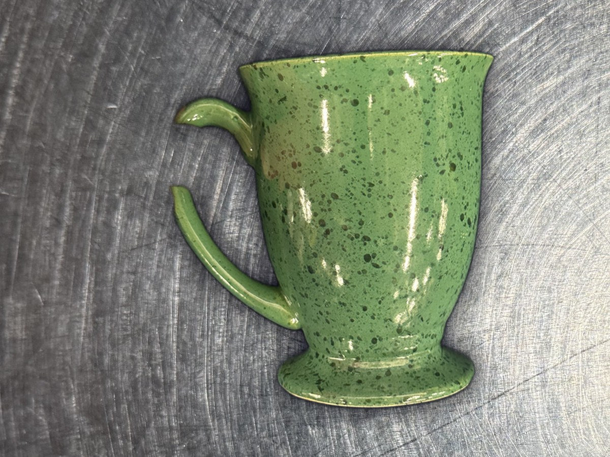 Baileys Green Footed Speckled Ceramic Coffee Mug Pottery