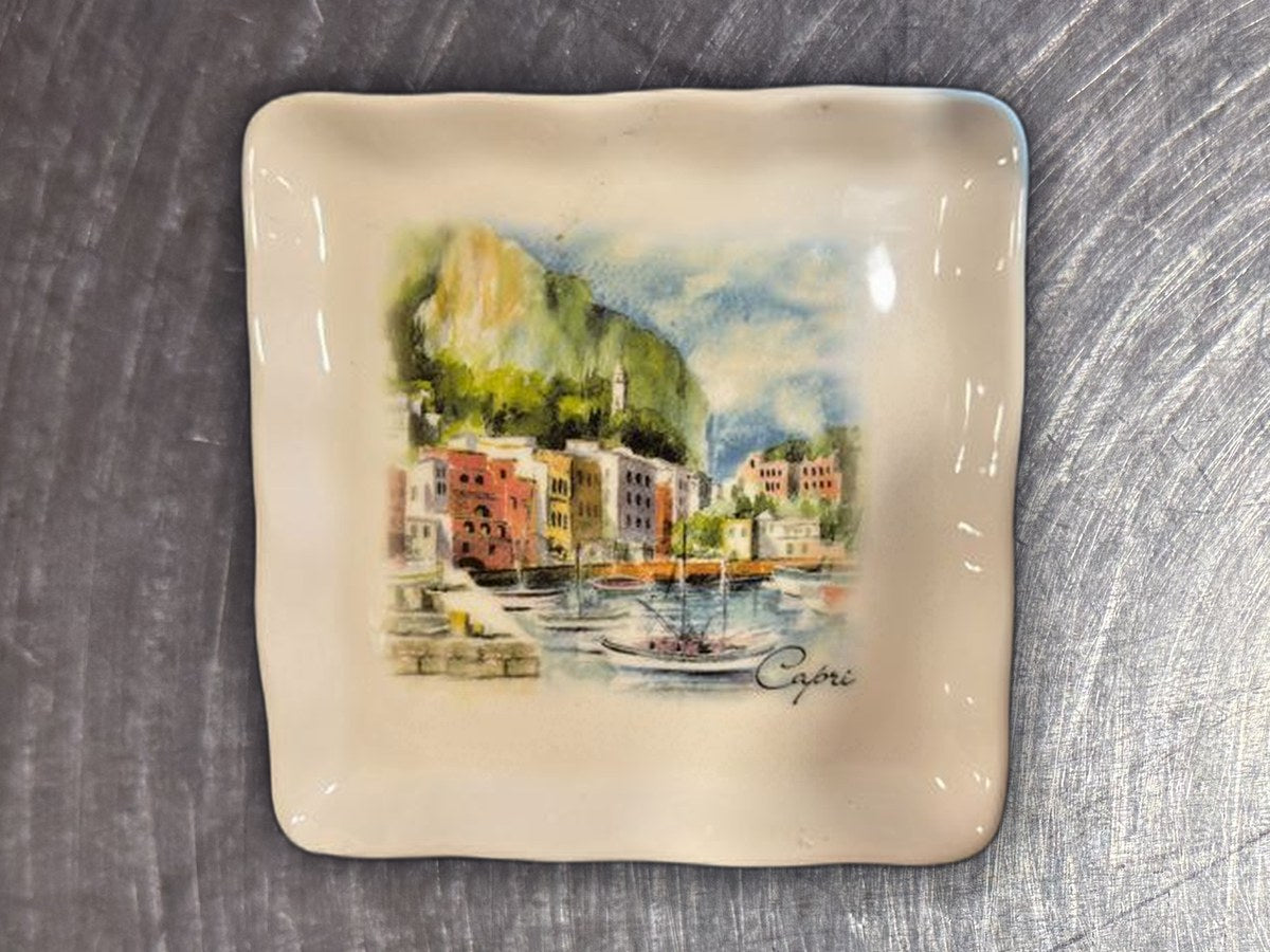 Ceramics cuore capri white square dish