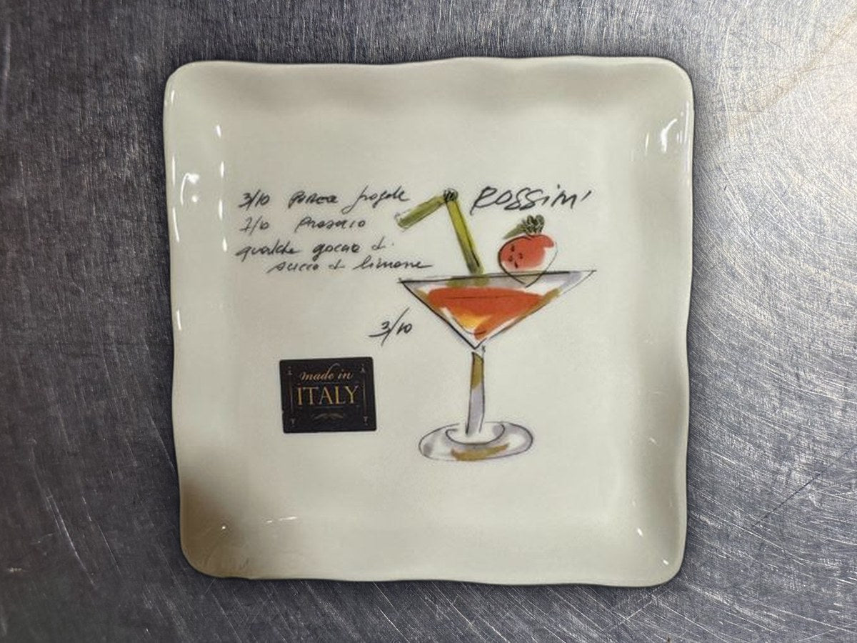 Ceramics cuore cocktail square white dish