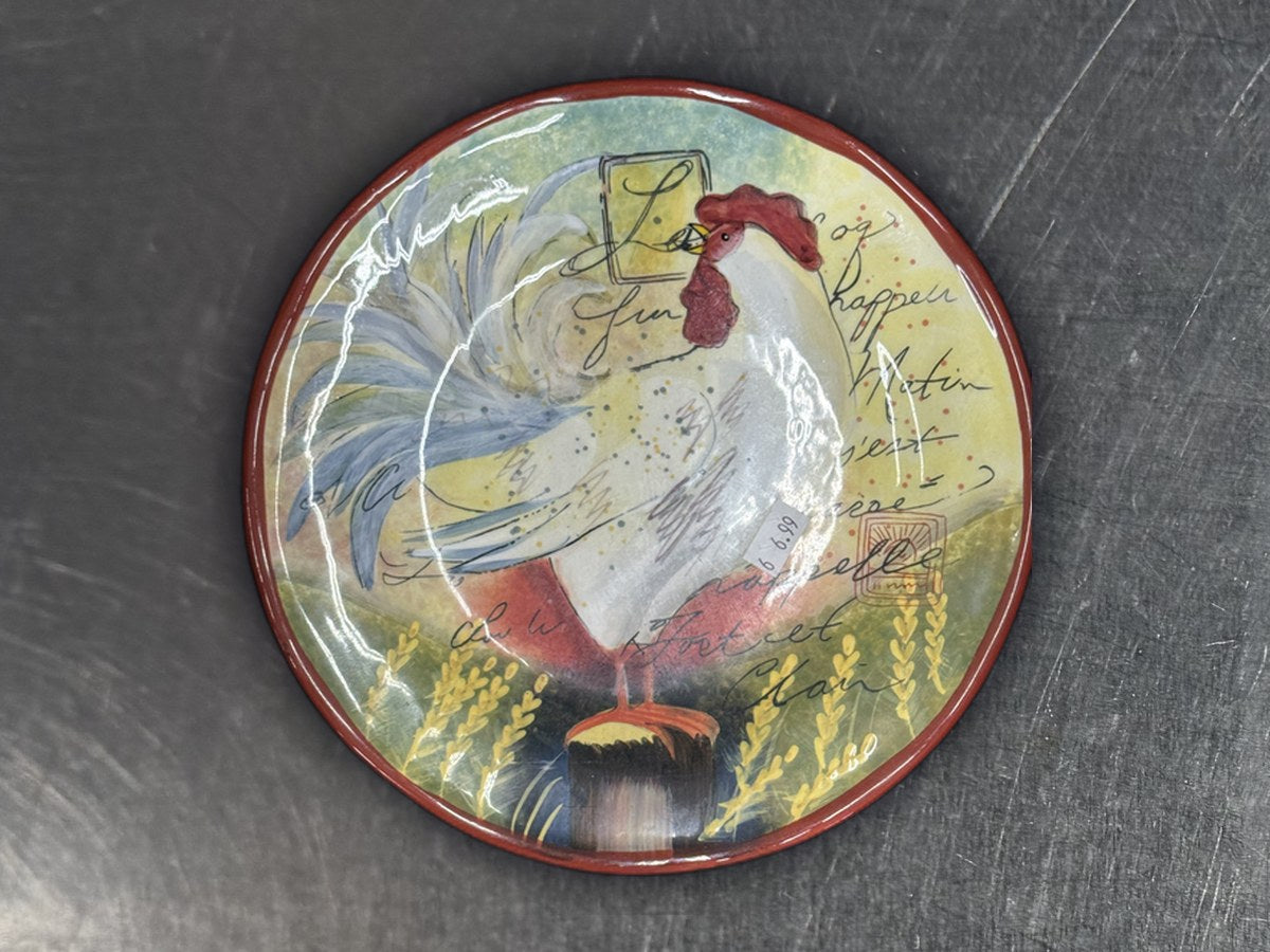 Certified International 1 Hand Painted Rooster Dish: 5,791 ppm lead by XRF