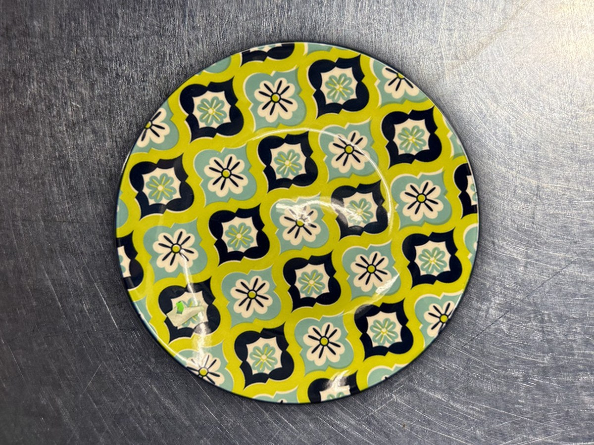 Certified International Multi Color Yellow Floral Dish: 67 ppm lead by XRF