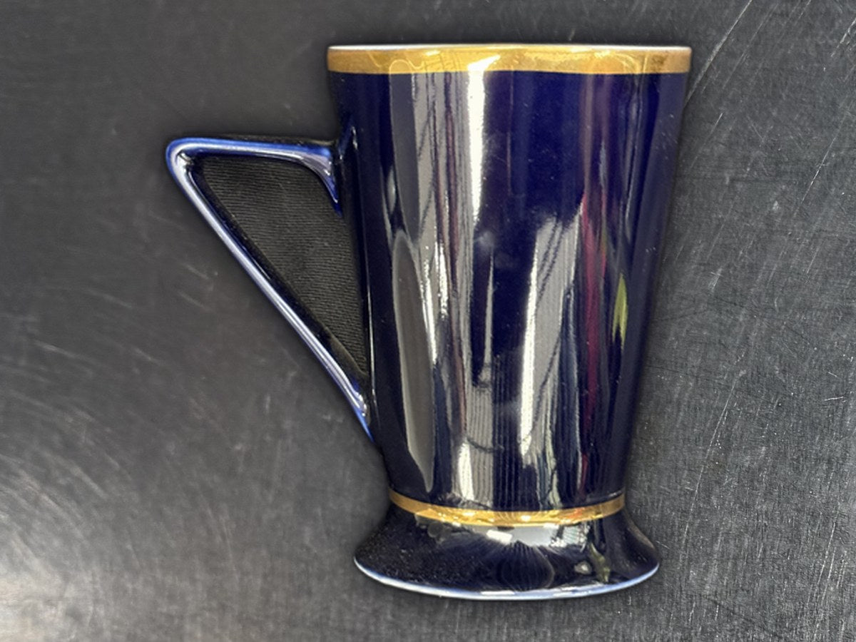 Czech Republic Original Cobalt 24k Gold Mug: 29 ppm lead by XRF