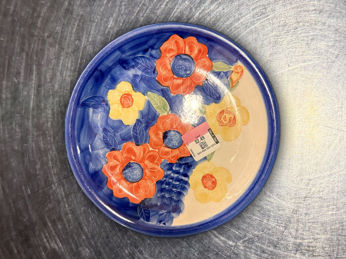 Emerald Hand Painted Flower Dish: 88 ppm lead by XRF