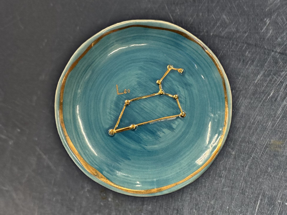 Fearless Anthropologie Blue Leo Zodiac Sign Saucer: 767 ppm lead by XRF