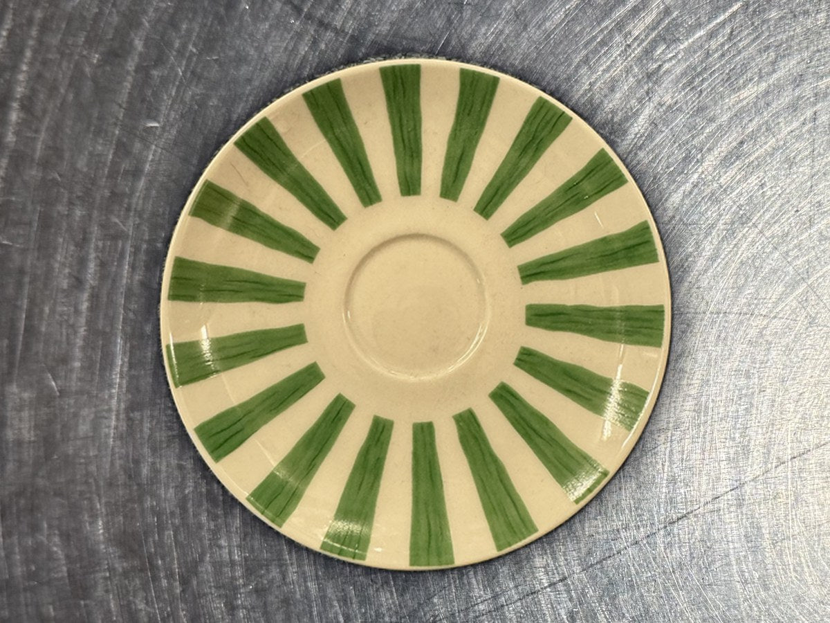 Guy Degrenne Green Stripe Saucer: 803 ppm lead by XRF