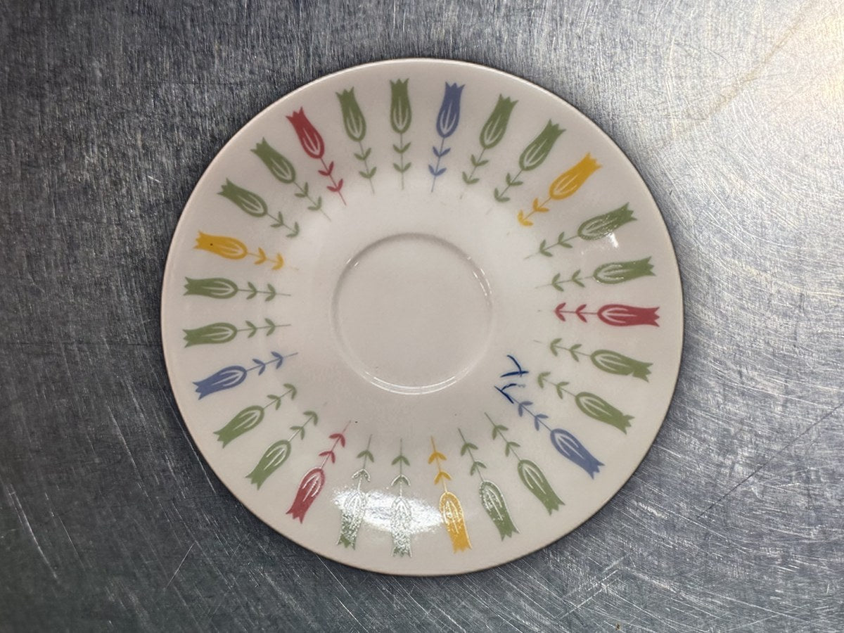 Harmony House Coquette Beautiful Tulips Saucer: 3,460 ppm lead by XRF