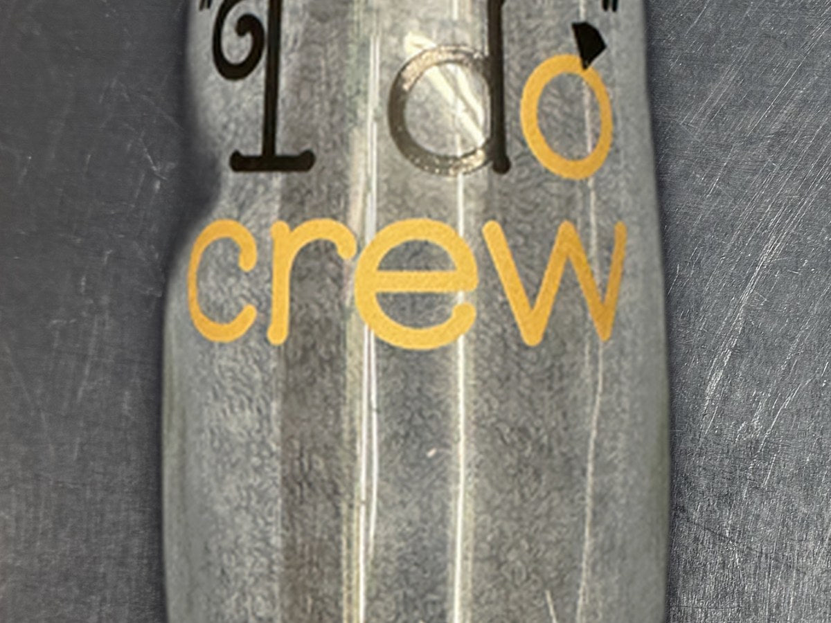 I Do Crew Stemless Bridal Champagne Flute Glass: no lead detected by XRF