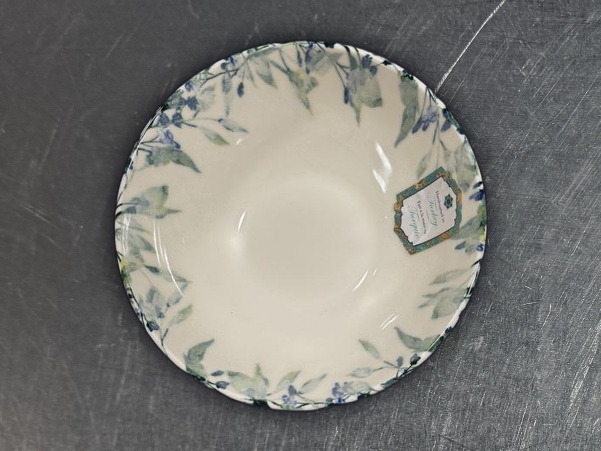 Intesa home blue green teal wildflower floral bowl