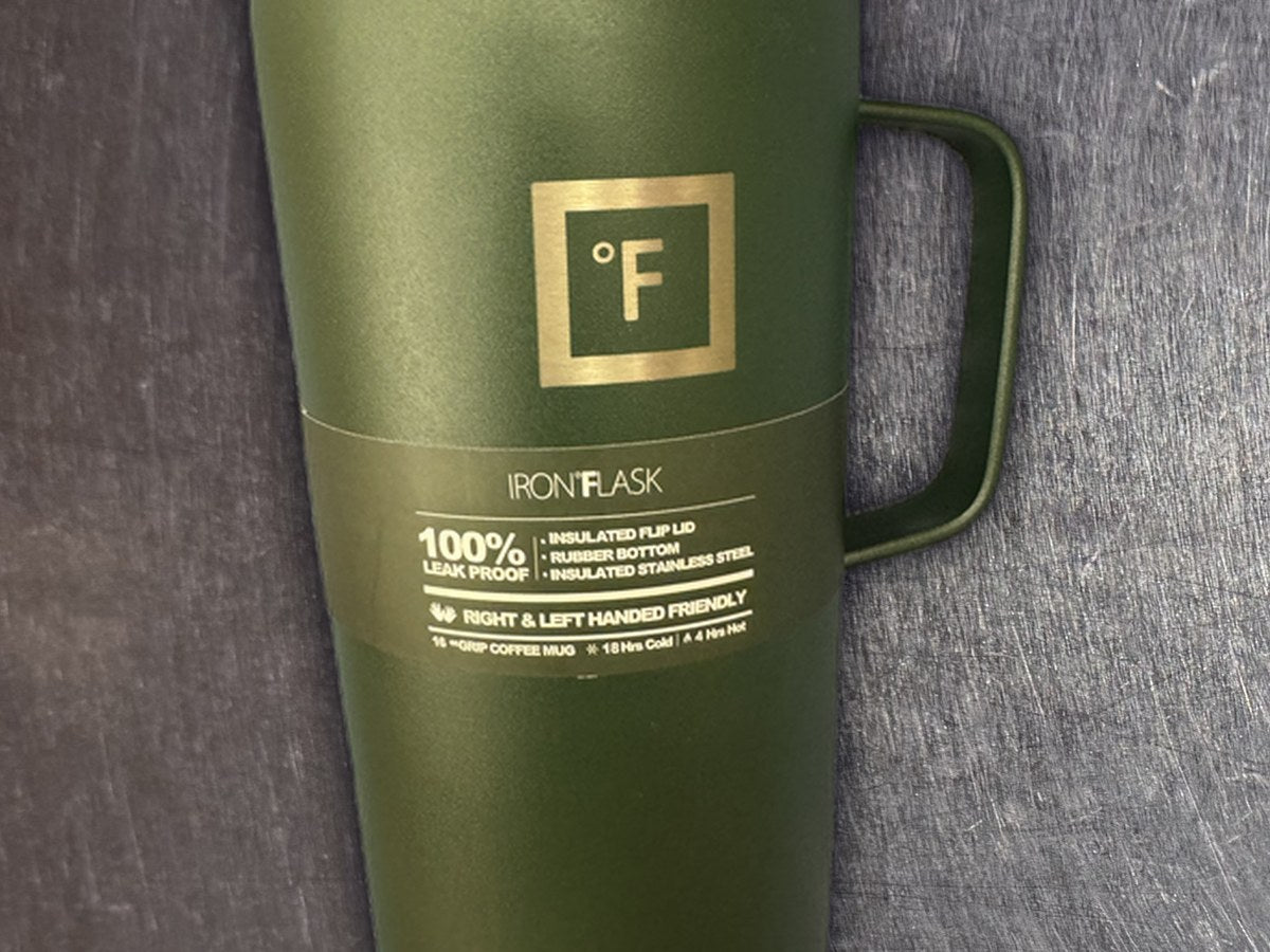 Iron Flask Green Coffee Tumbler: 1,699 ppm lead by XRF