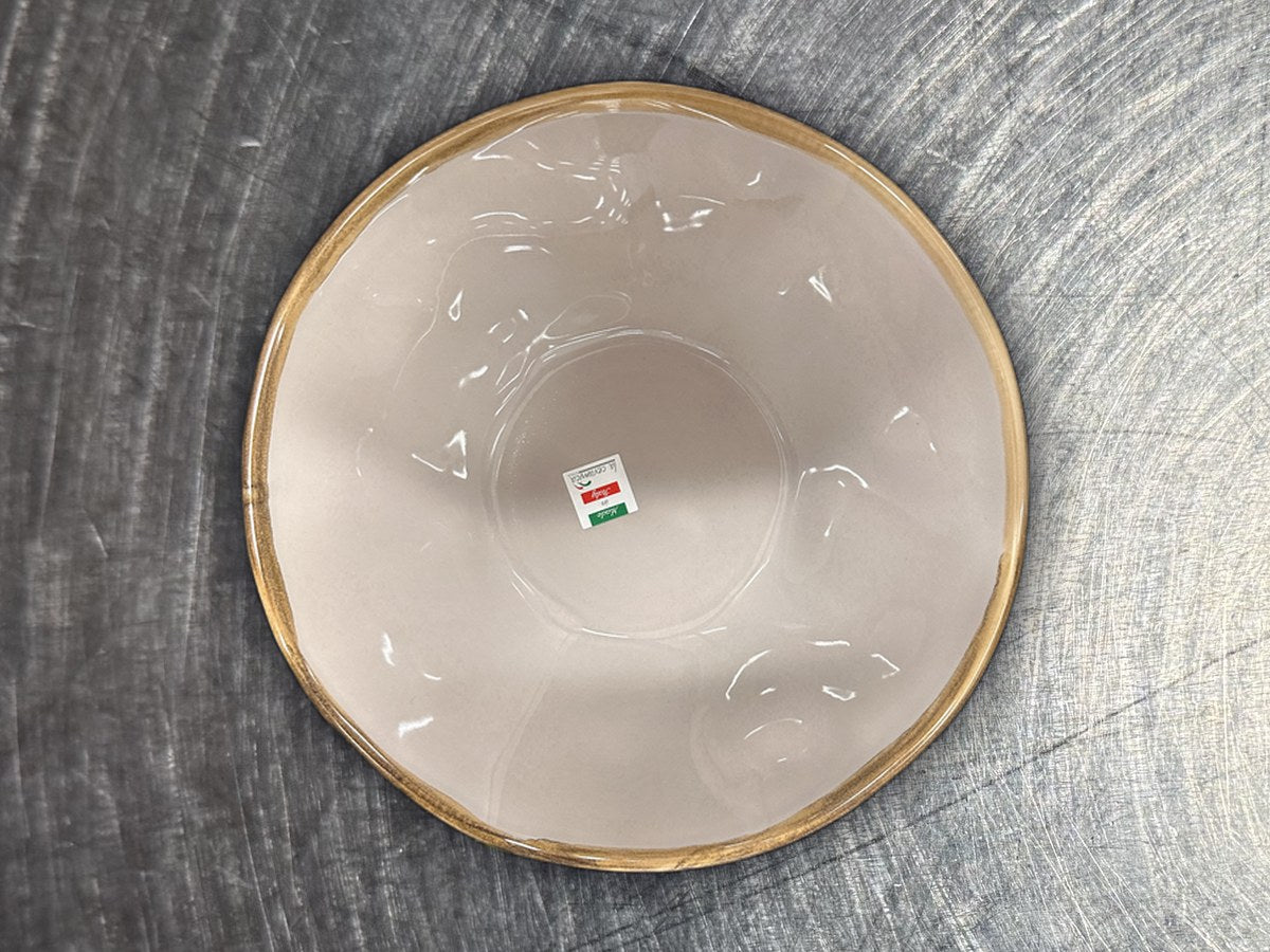 La Ceramica Gold Round White Bowl