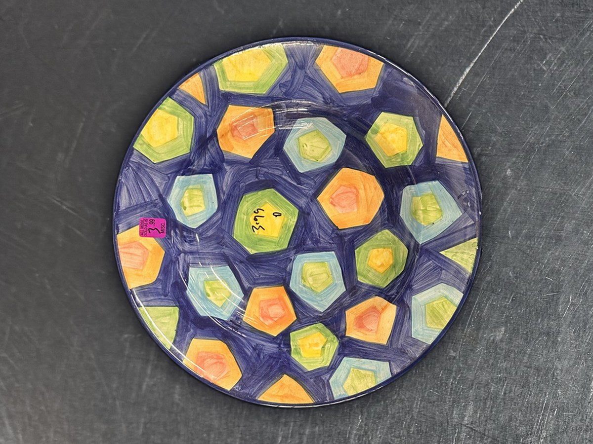 Large Art Deco Multi Color Vintage Dish