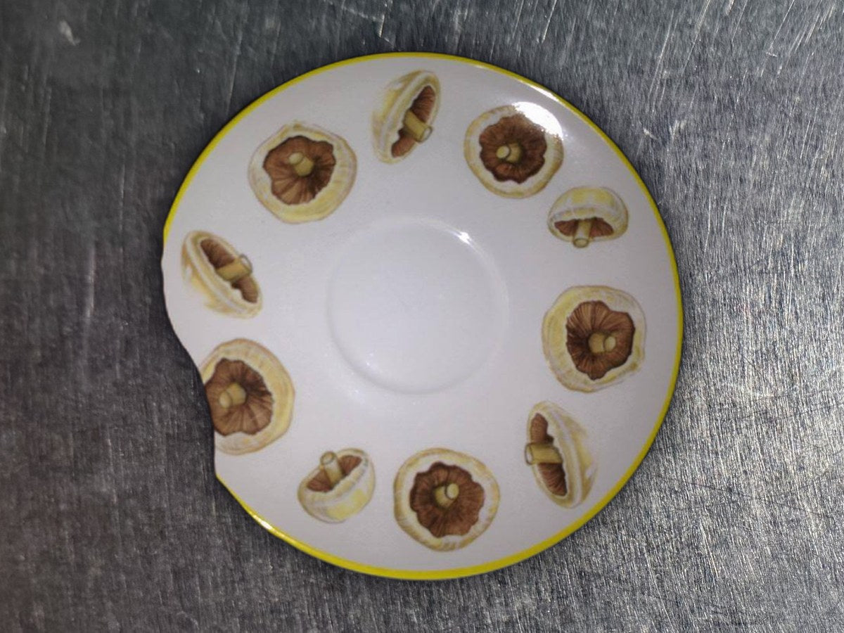 Cost Plus World Market Mushroom Plate, c. 2005: 90 ppm lead by XRF