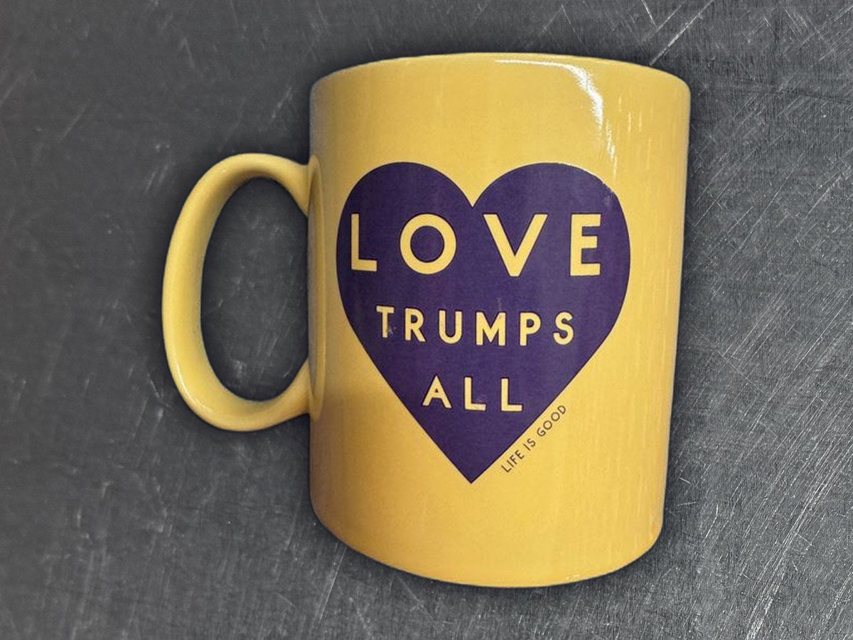 Life Is Good Love Trumps All Coffee Mug: 626 ppm lead by XRF