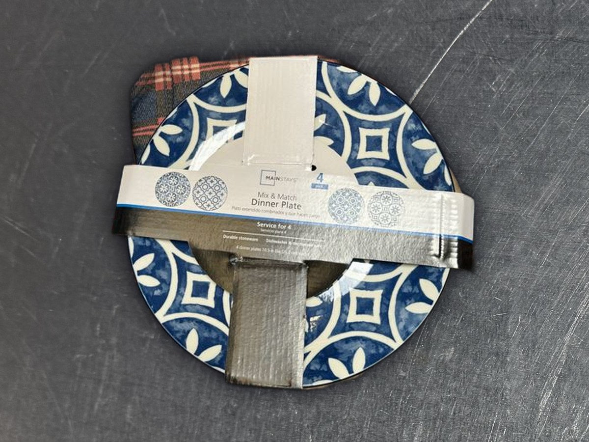 Mainstays pattern blue rim dish