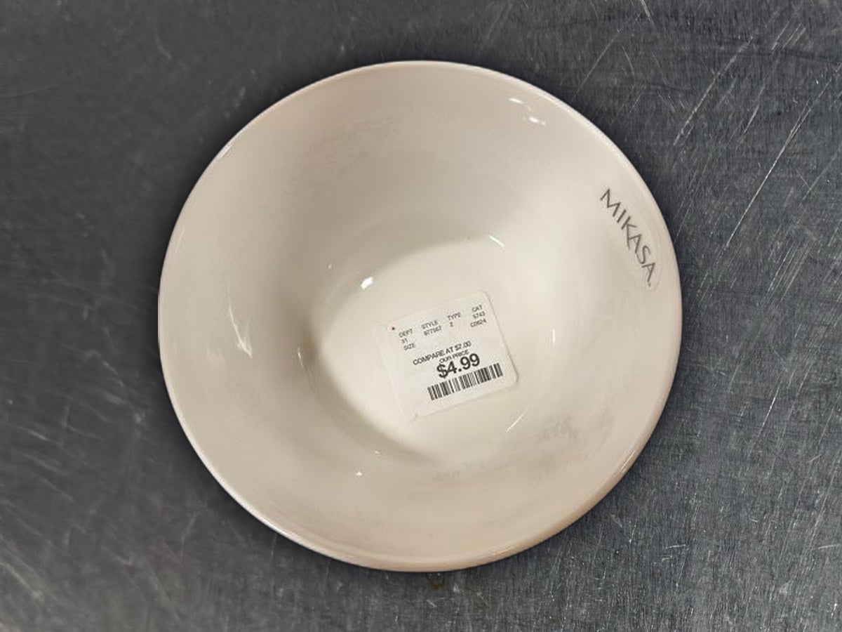 Mikasa white bowl: 90 ppm lead by XRF