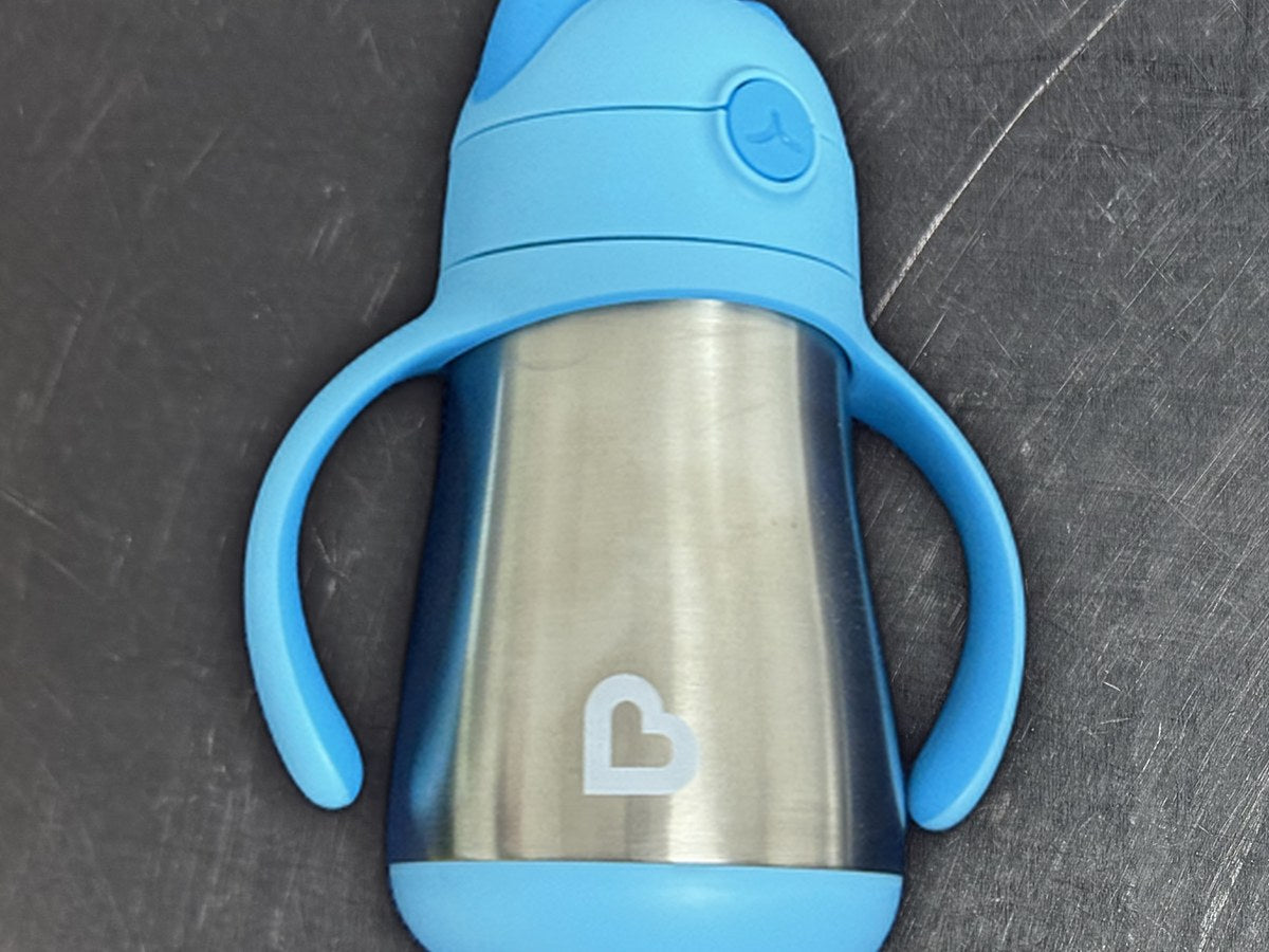 Munchkin Blue Cool Cat Stainless Steel Straw Cup: 29,171 ppm lead by XRF