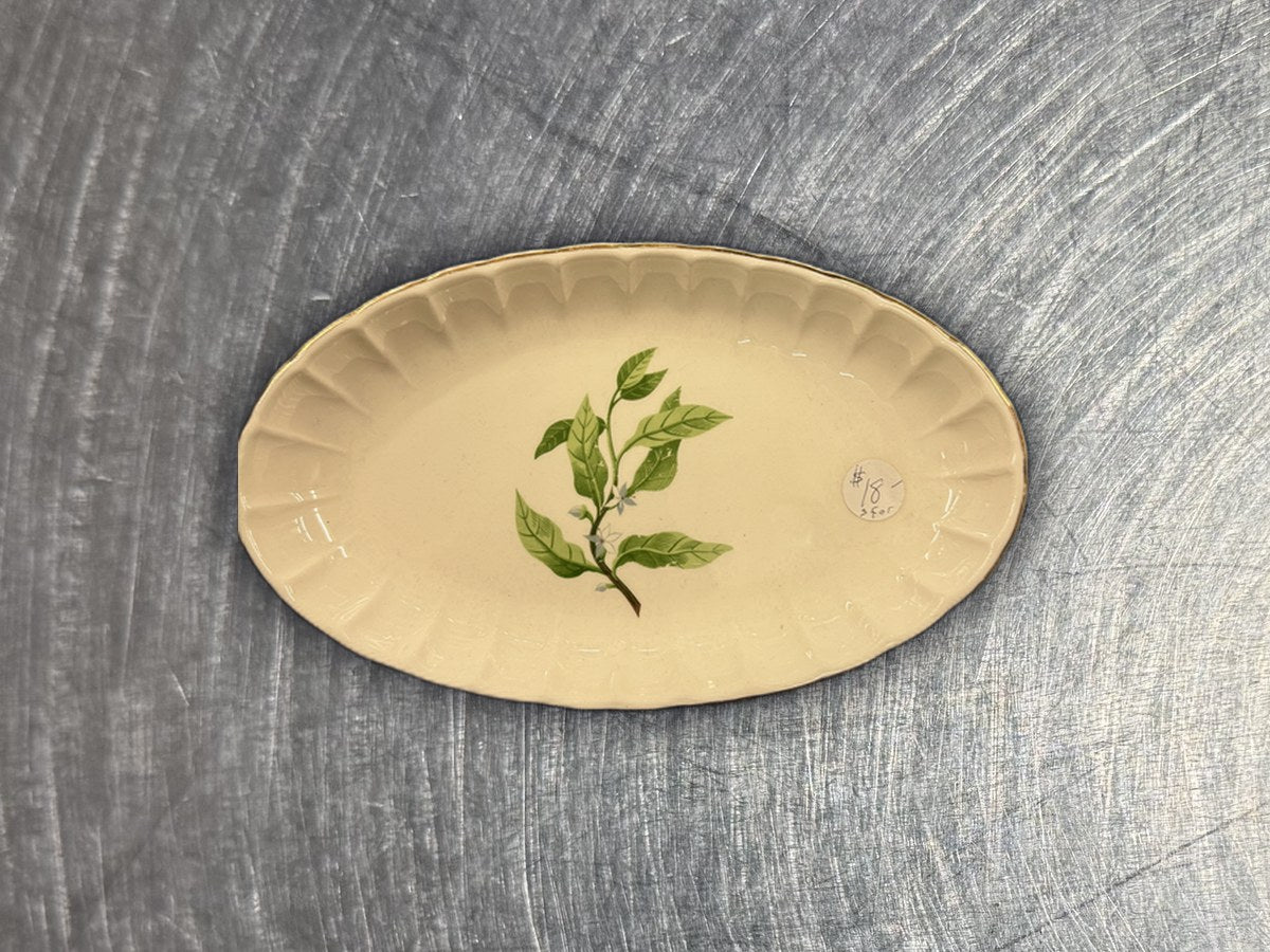 Original Mid 20th Century Botanica Oval Dish: 88,133 ppm lead by XRF