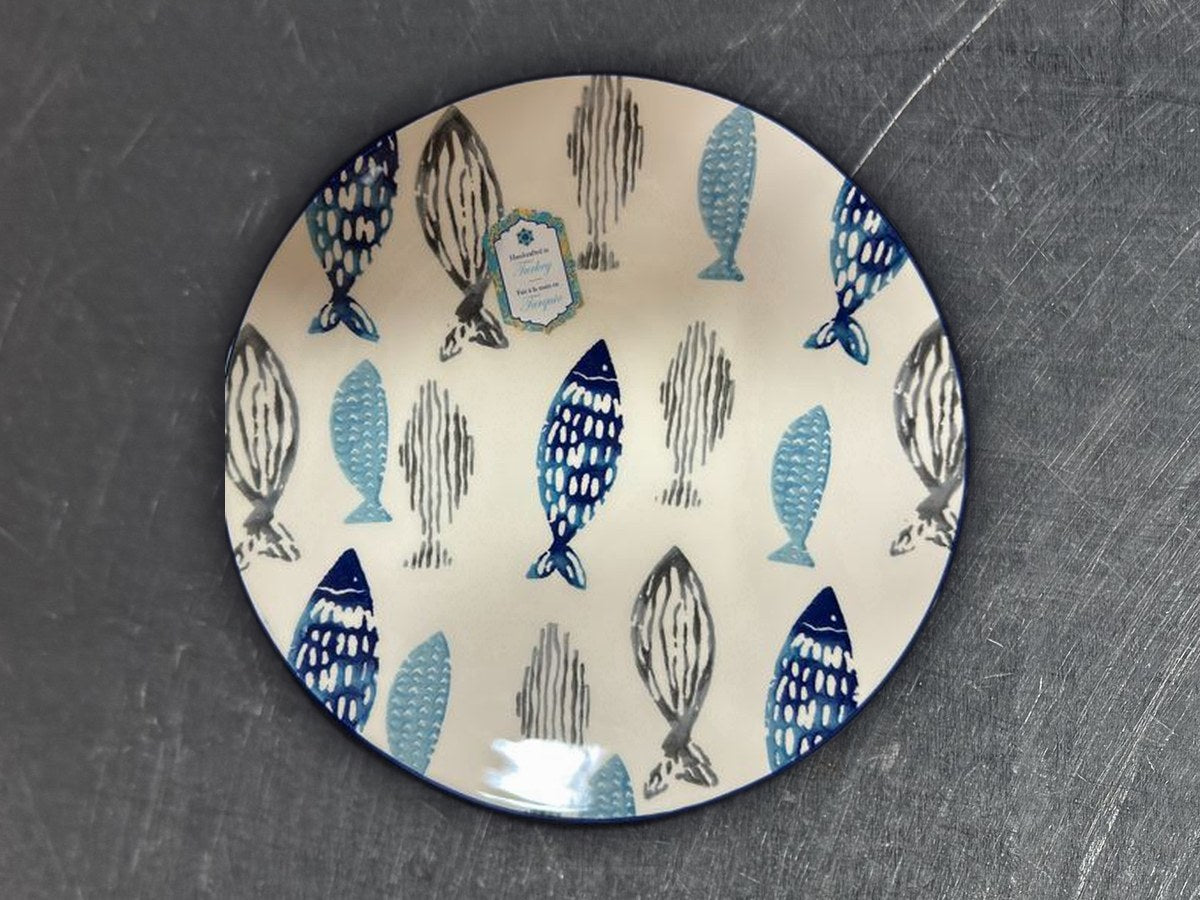 Papart seramik blue gray costal fish dish