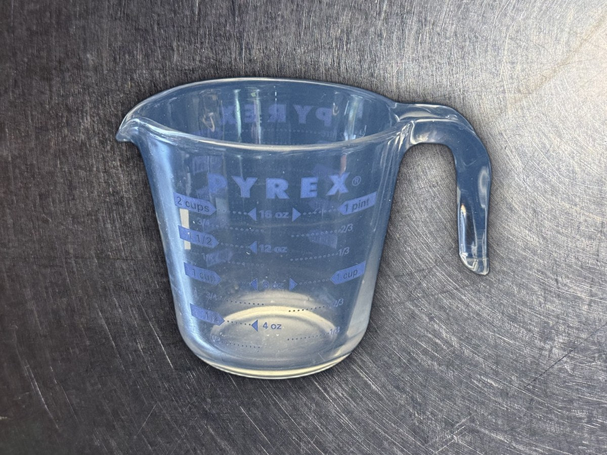 Pyrex measuring cup glass