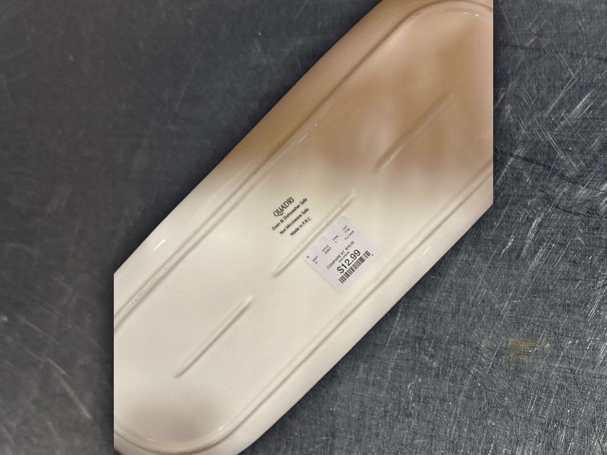 Quadri tray platter white dish