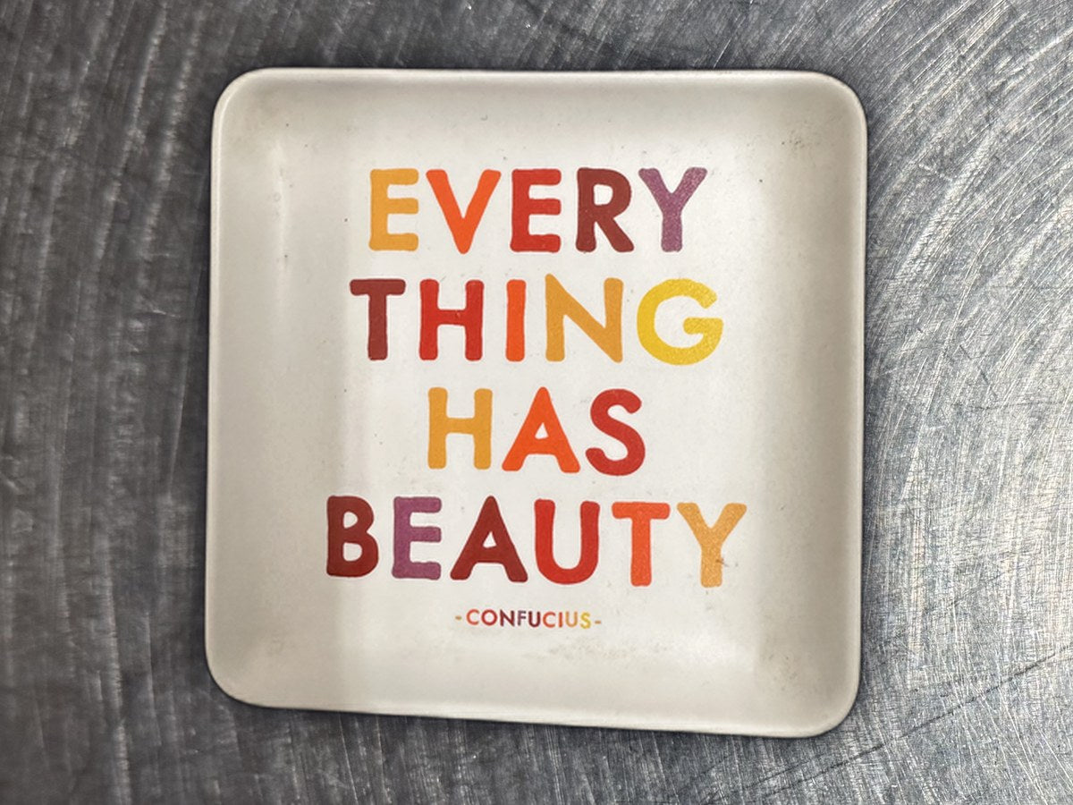 Quotable Every Thing Has Beauty Square Dish: 1,304 ppm lead by XRF