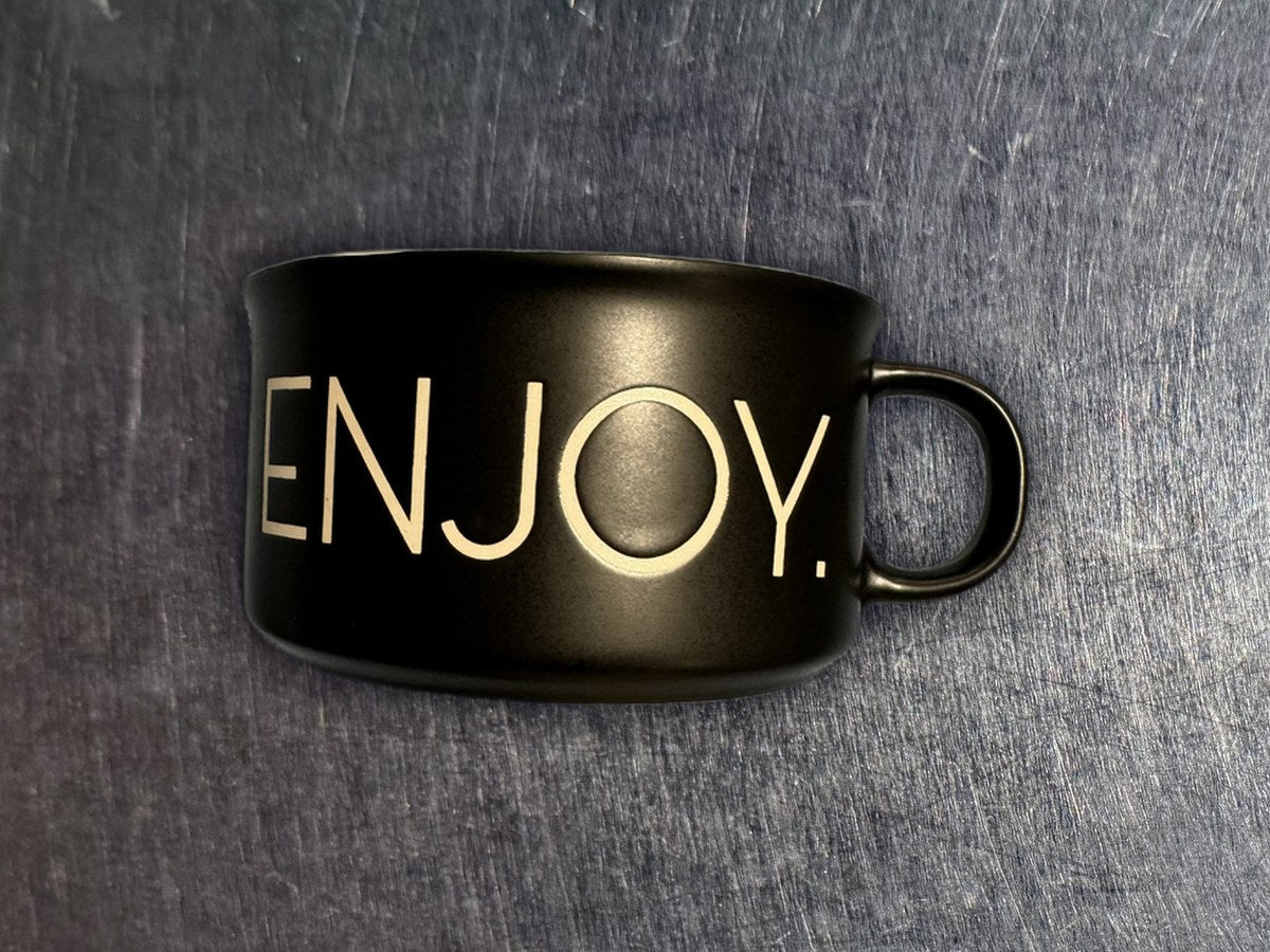 Souper Mug Boston Warehouse Black Enjoy Mug: 401 ppm lead by XRF