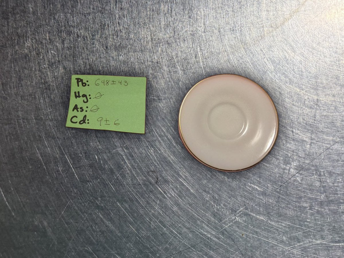Vintage Milk Glass Saucer: 648 ppm lead by XRF