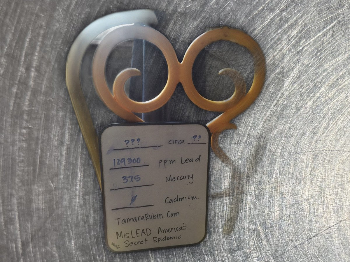Vintage Yellow Metal Chair: 129,300 ppm lead by XRF