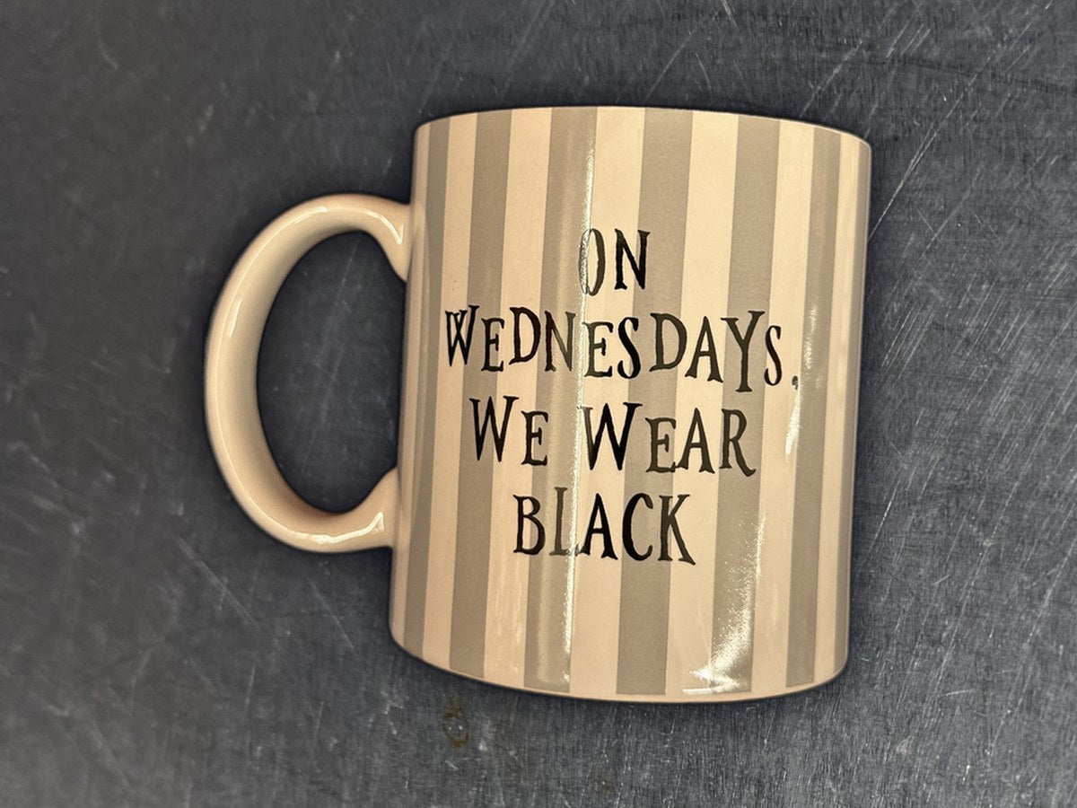 Wednesday Silver Buffalo LLC. Wednesday Stripe Coffee Mug: 1,431 ppm lead by XRF