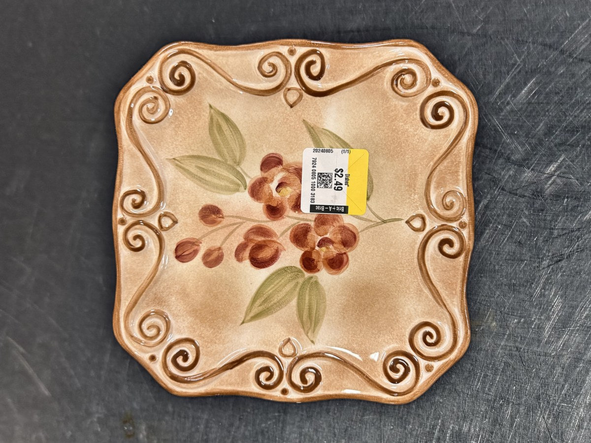 Whole Home Orchid Garden Square Dish: 11,595 ppm lead by XRF