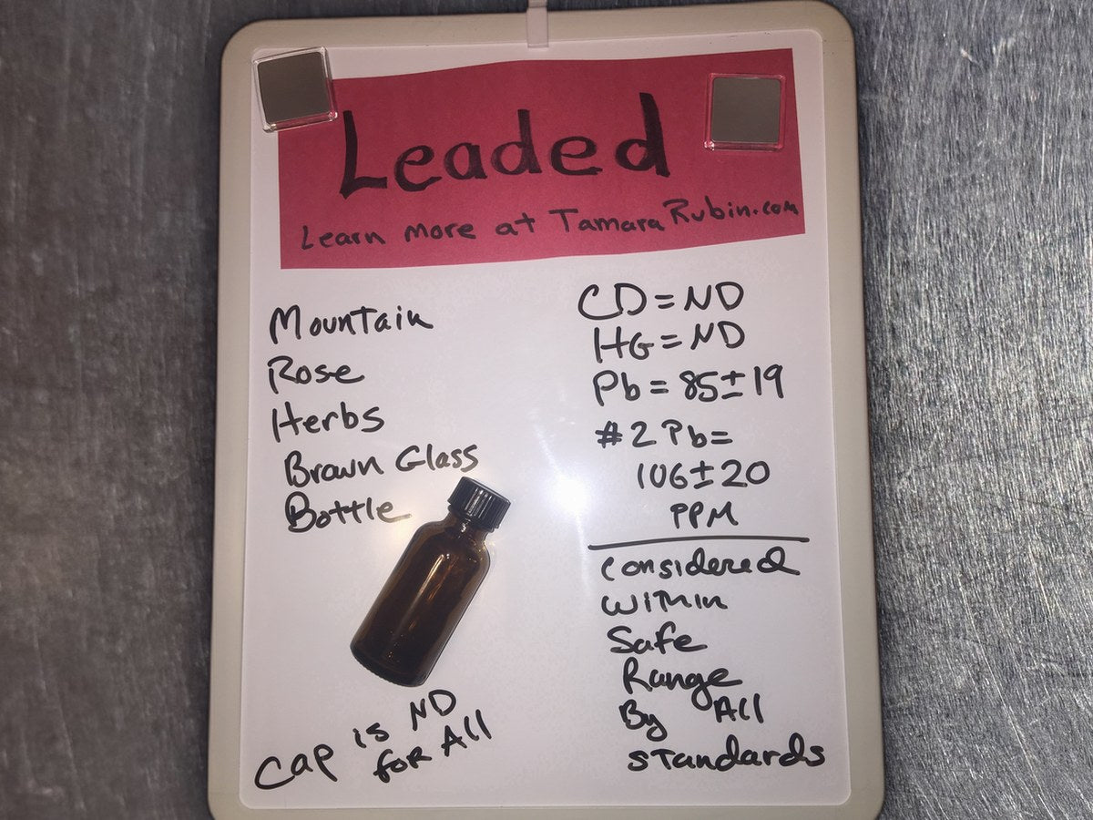 #XRFTesting, #LeadSafe Mountain Rose Herbs Bottle: 85 ppm lead by XRF