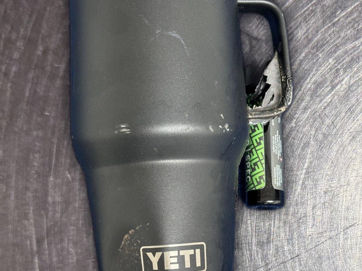 Yeti Rumbler with lids Black Tumbler: 190,455 ppm lead by XRF