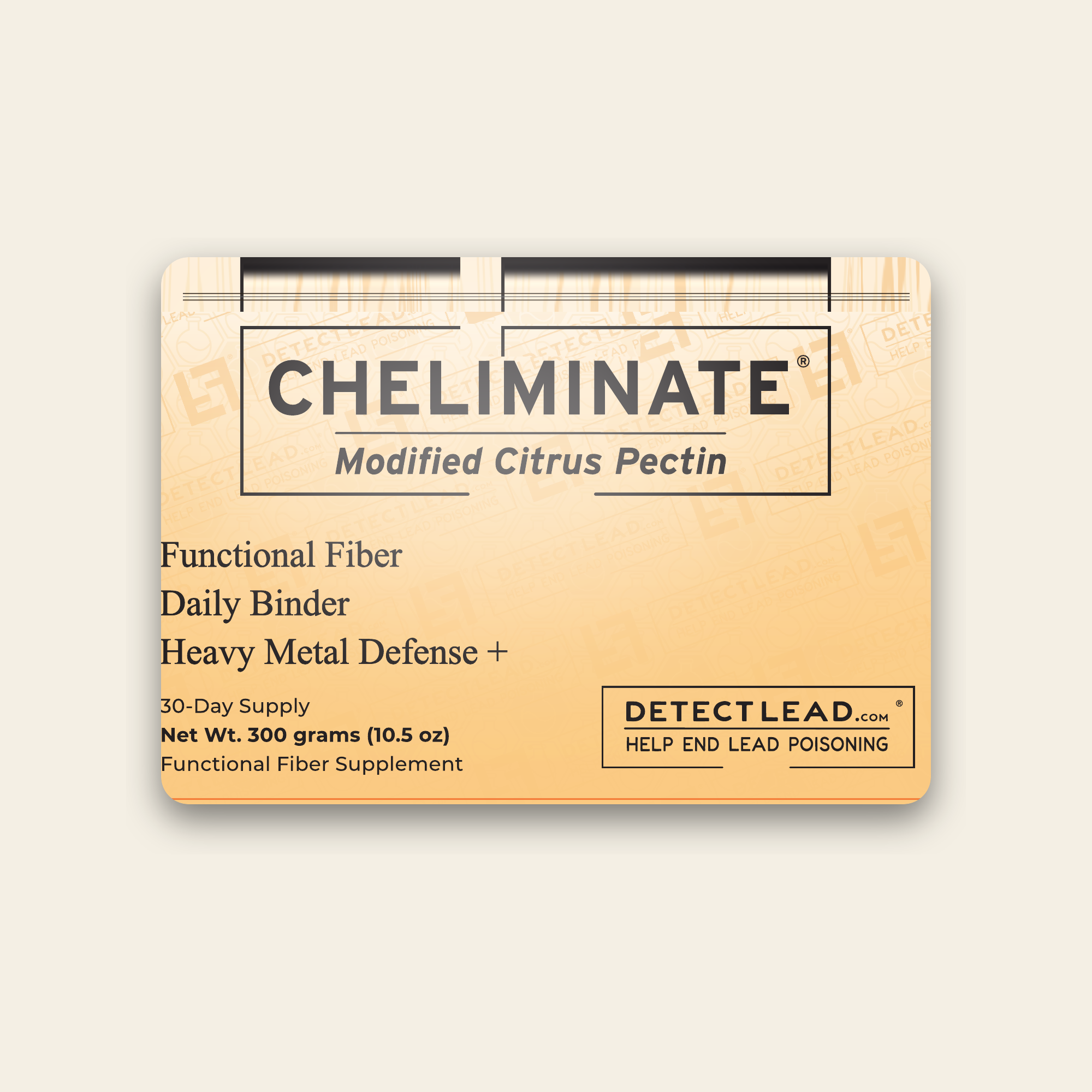 CHELIMINATE Modified Citrus Pectin stand-up pouch, 300g / 100 servings, heavy metal defense